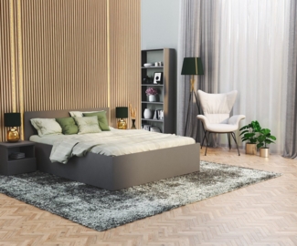 FDM Stauraumbett Bettgestell Bettrahmen Doppelbett 120x200, 140x200, 160x200, 180x200 cm (MADE IN EU - Elternbett Doppelbett Gästebett Bett, optional mit Matratze + inklusive Lattenrost), Metallrahmen mit hydraulischer Klappfunktion