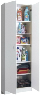 Dmora 2-türiger Mehrzweckschrank Ermanno, Multifunktionale Möbel, Schuhschrank, Besengarderobe, Made in Italy, 72x36h186 cm, Weiß