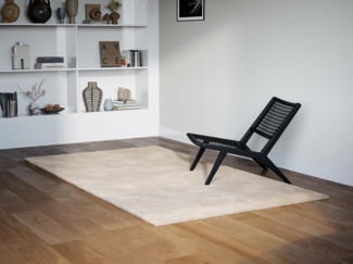 Vente-unique - Teppich mit Kreismuster in Relief-Optik - Pelz-Optik - 160 x 230 cm - Beige - PAOLISI