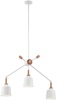 Pendellampe, Deckenleuchte, Stahl Holz, B 92,3 cm