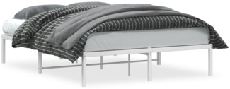 vidaXL Bettgestell Metall Weiß 140x190 cm 373673