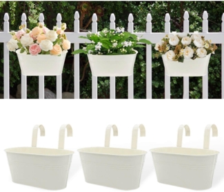 Hängende Blumentöpfe 27,9 cm 3er Set Schwarz Metall Eisen Eimer Ablauflöcher