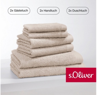 s.Oliver Handtuch Set s.Oliver, Premium Qualität, 600 gr/m², Walkfrottier (Set, 6-St), 2 Gästetücher 30x50, 2 Handtücher 50x100, 2 Duschtücher 70x140
