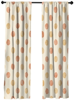 Abakuhaus Gardine Vorhang für Wohnzimmer Schlafzimmer Dekor, Microfaser, Retro Nostalgische Punkte im Aquarell-Look