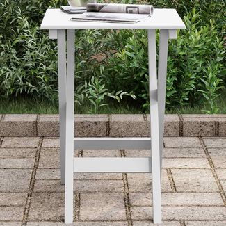 Gartentisch, Beistelltisch, Balkontisch Klappbar Weiß Massivholz Pappel