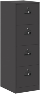 vidaXL Aktenschrank mit Schubladen 2 pcs Schwarz 44 x 50 x 106,5 cm 3406154