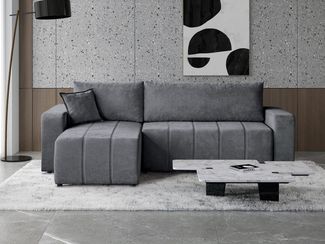 Beautysofa Ecksofa MORI, universelle Seite, mit Schlaffunktion, mit Bettkasten