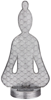 LED Solarleuchte, Buddha, Stanzungen, silber, H 36 cm