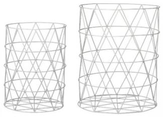 Bloomingville Aufbewahrungskörbe Zylindrisch Weiß (2-teilig) 55000058