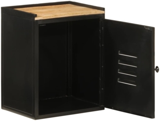 Badschrank, Badezimmerschrank 40x30x50 cm Eisen und Massivholz Mango