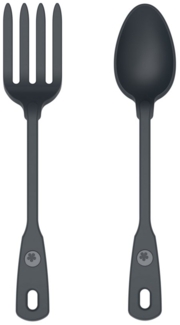 Kochblume Kochbesteck-Set Servierlöffel + Serviergabel - 2-tlg. - anthrazit