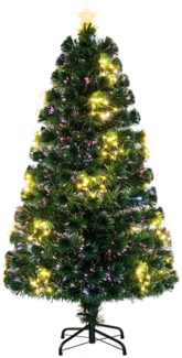 COSTWAY Künstlicher Weihnachtsbaum, 150cm, 24 warmweiße LEDs, 170 Spitzen