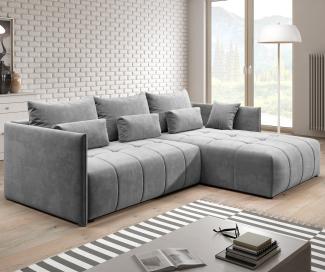 Furnix Ecksofa YALTA Schlafsofa Couch ausziehbar mit Bettkasten und Kissen, elegantes Design und Funktionalität