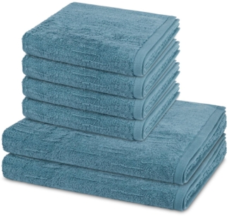 Ross Premium 6 tlg. Frottier-Set - 4 X Handtuch (50 X 100cm), 2 X Duschtuch (70 X 140cm) - 500 - Petrol