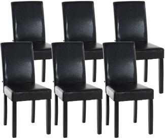 CLP 6er Set Esszimmerstuhl Ina Kunstleder mit Holzgestell,braun schwarz