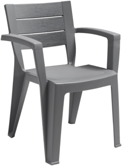 Dmora Gartenstuhl Camogli, Gartensitz, Outdoor-Stuhl, Outdoor-Sessel, Made in Italy, 60x58 h79 cm, Grau
