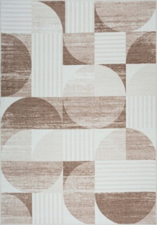 TaraCarpet Teppich Kurzflorteppich TaraCarpet Empire Retromuster absolut Modern fürs, rechteckig, Höhe: 14 mm, Retro Design in modernen Wohnfarben beige