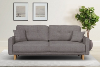 Home affaire 3-Sitzer TRIPLO optionale Schlafsofa mit Bettkasten, Maße B/T/H: 215/100/89 cm, Wahlweise Bettfunktion - Liegefläche 145x191 cm, Rücken-, Zierkissen