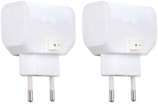 2x LED Nachtlichter mit Schalter in weiß, CHASER