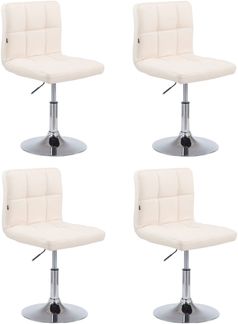 CLP 4er Set Lounger Palma V2 Kunstleder Lounger höhenverstellbar und drehbar, creme