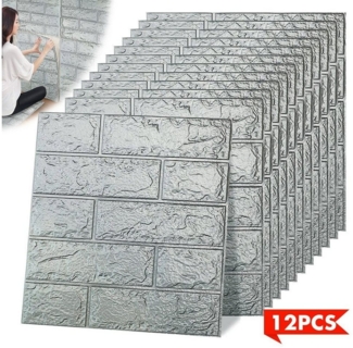 DOPWii Wandsticker 3D Wandpaneele Selbstklebend Wandtapete 35 x 38.5cm (12 St), Wandtattoos