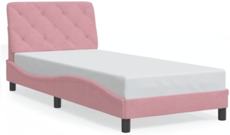 vidaXL Bettgestell ohne Matratze Rosa 90x200 cm Samt 3207904
