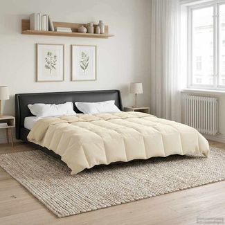 vidaXL Winterbettdecke Gepolstert Creme 200 x 240 cm Mikrofaser 42026149