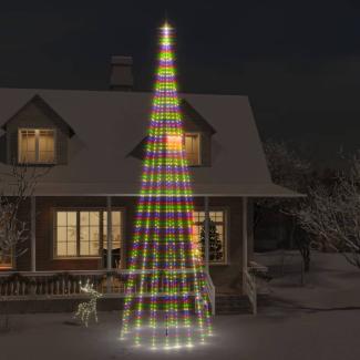 vidaXL LED-Weihnachtsbaum für Fahnenmast Mehrfarbig 1134 LEDs 800 cm 343533