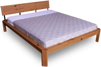 Marior HOME 'LOFT' Doppelbett, 140x200, Buchenholz mit Knoten, Karamell