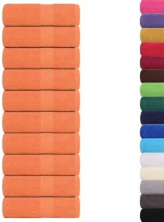 vidaXL Seiftücher 10 Stk. Orange 30x30 cm 360 g/m² 100% Baumwolle 136898