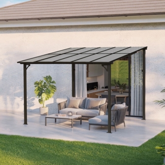 HOME DELUXE Terrassenüberdachung aus Aluminium ECO Anthrazit - 300 x 300 cm
