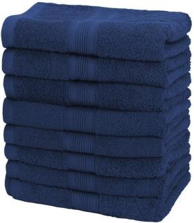 NatureMark Handtücher Handtuch 500gsm (8er-Set), 100% Baumwolle (8-St), 8X Frottier Handtücher mit Aufhänger, 50 x 100cm, Navy blau