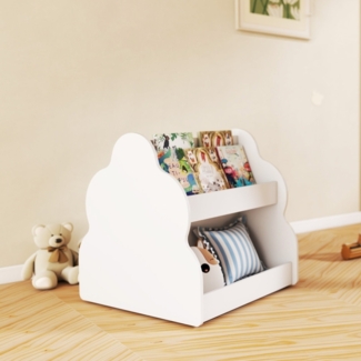 Kinderregal mobil & beidseitig nutzbar, 4 Rollen, abgerundete Ecken, fördert Selbständigkeit, für 3-8 Jahre, Melaminoberfläche