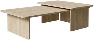 Selsey 'Usalo' Couchtisch 2er-Set, Holzoptik Eiche, 140 x 90 / 90 x 55 cm