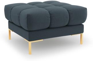 Micadoni Pouf Hocker Mamaia | Bezug Blue | Beinfarbe Gold Metal