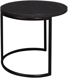 Couchtisch Rund Elesa 2 60x51x60 Holzwerkstoff Schwarz/Keramik schwarz