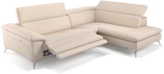 Sofanella Ledercouch STELLA Ledersofa Ecksofa Wohnlandschaft in Creme