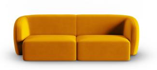 Micadoni Modulares Sofa Shane 2-Sitzer Samtstoff Gelb