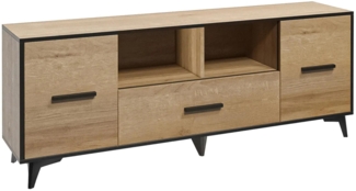 AX LIVING TV Regal Fabriani 2D1S Lowboard TV Eiche Riviera 179 cm