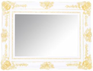 Casa Padrino Barock Wandspiegel Weiß / Gold Höhe 130 cm, Breite 96 cm - Edel & Prunkvoll