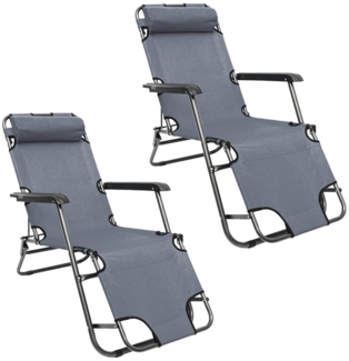 AMANKA Gartenliege 2er Set Garten Liegestuhl Klappbar - 153x60 cm Relaxliege, Gartenstuhl Campingliege