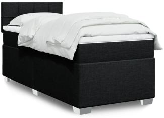 Boxspringbett mit Matratze, Stoff, Viereckige, grauer Fuß, Schwarz, 80x200 cm, false