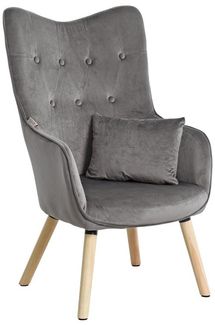 Fernsehsessel Relaxsessel Sessel mit Kissen Stoff Polsterstuhl Dunkelgrau Samt