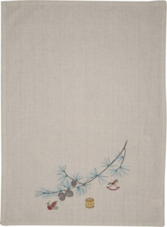 Greengate Geschirrtuch Xmas Geschirrtuch bedruckt pale grey 70x50cm