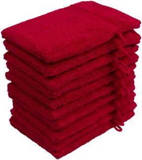 Müskaan - 5er Set Frottee Waschhandschuhe Elegance 16x21 cm 100% Baumwolle 500 g/m² Waschhandschuh rot