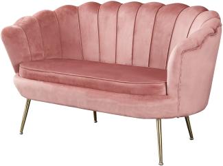 Muschelsofa Samt Rose Couch Sofa Lounge Couchgarnitur Polstersofa