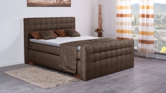 Meisterbetten Boxspringbett Luis 240x200 in MS-Brown, Matratzenbezug Nano, Komfortschaum-Topper