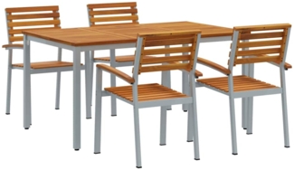 vidaXL Garten Essgruppe 5 pcs Grau und Braun 3284407