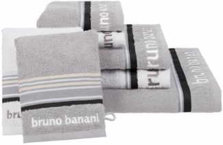 Bruno Banani Handtuch Set Maja, 1 Duschtuch, 2 Handtücher, 2 Gästehandtücher, 2 Waschhandschuhe, Walkfrottee (Set, 7-St), mit Bordüre und Markenlogo, 7 teiliges Handtücher Set, 100% Baumwolle