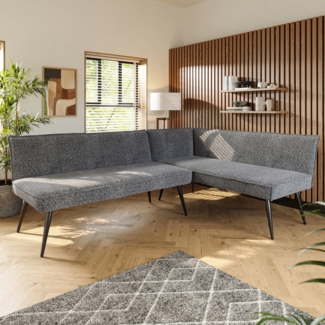 Merax Terry Velvet Sofa, Vielseitiges und modisches modernes Sofa, Metall Sofa Beine, verstellbare Füße, geeignet für Wohnzimmer, Esszimmer, grau